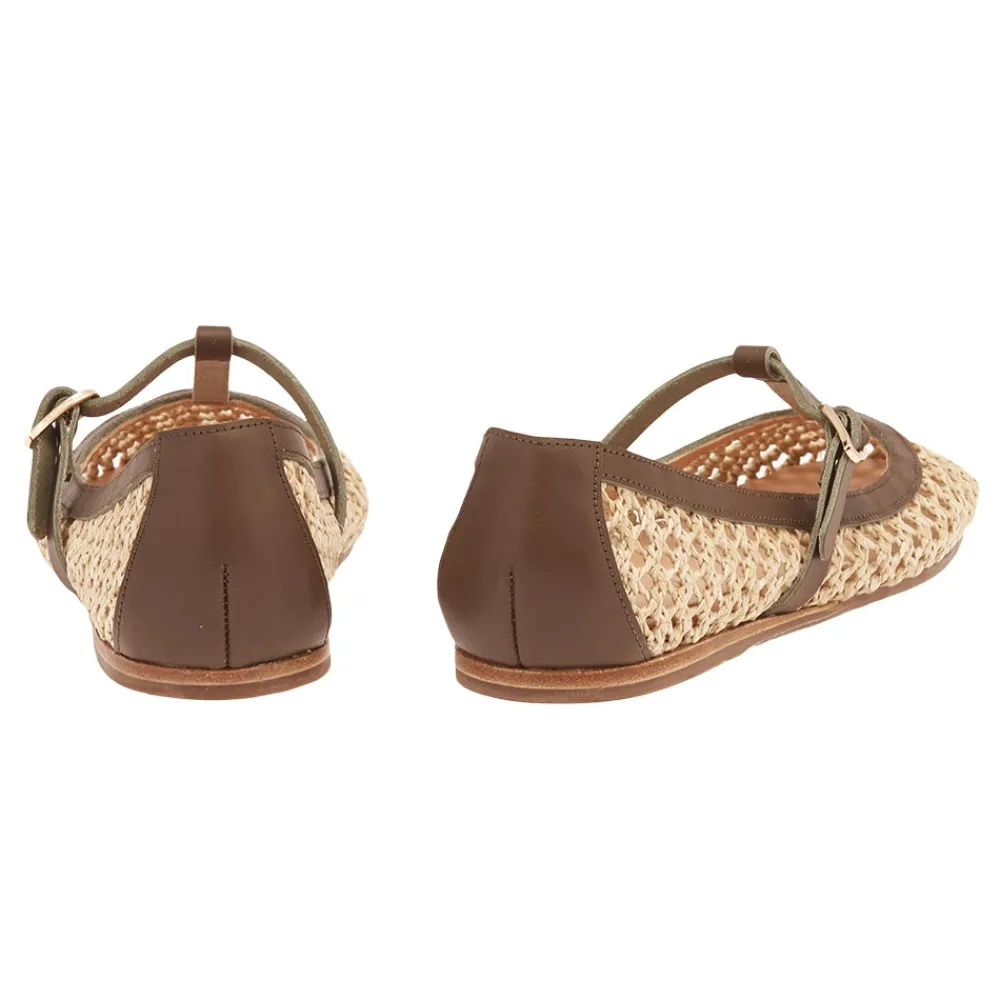 Hot Aerati ballet flat khaki natural Women Closed-Toe |Ballet Flats