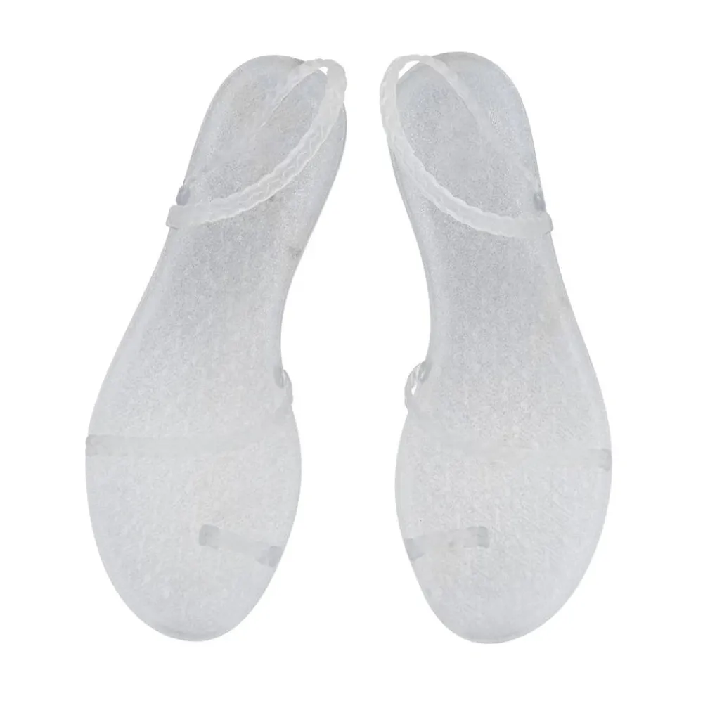 Clearance Eleftheria clear silver glitter Women Toe Ring |Slingbacks