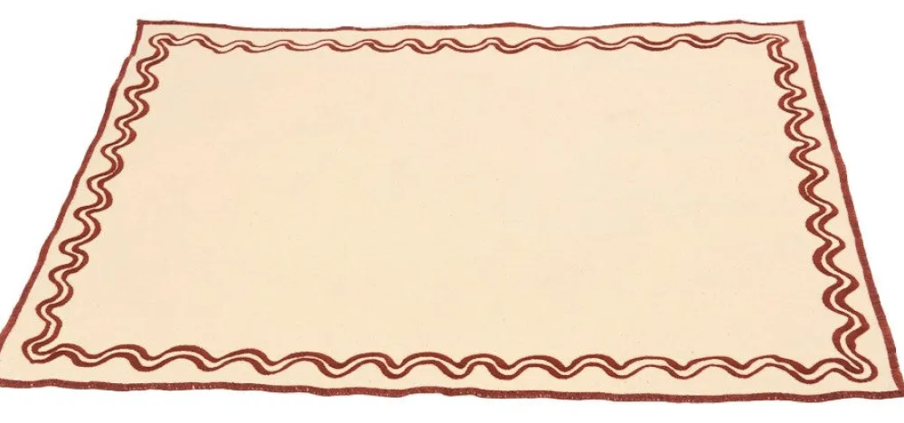 Outlet Set of 2 placemats ecru maroon Homeware